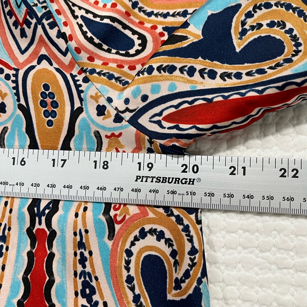 Zara Paisley Boho long Dress Size S Button Front boxy resortwear festival scarf - Picture 6 of 12